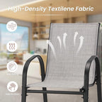 HOMREST Outdoor Bar Height Stools Set of 6, High Back Patio Chairs - Image 8