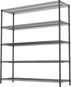 3500LBS 59" W 5 Tiers Storage Shelves, Metal Shelving Wire Metal Shelving Unit - Image 7