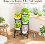 LASZOLA 5 Tiered Folding Tall Plant Stand Indoor - Image 8