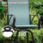 PHI VILLA Outdoor Bar Stools Set of 2, Swivel Patio Bar Stools & Chairs - Image 4