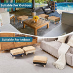 Wimarsbon Natural Seagrass Footstool Ottoman Rectangular Footrest Pouf Ottomans - Image 6