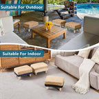 Wimarsbon Natural Seagrass Footstool Ottoman Rectangular Footrest Pouf Ottomans - Image 6