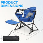 Ainfox Hammock Chair with Footrest, Oversized Swinging Portable Folding Camping - Image 2