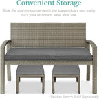 Best Choice Products Set of 2 Wicker Ottomans, Additional Seating, Side Table - Image 5