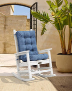 SERWALL HDPE Outdoor Rocking Cushion Set of 4, Memory Foam Cushion Navy - Image 5