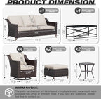 Joyside Wicker Patio Furniture Sets, 10 Pieces Upgraded Large Size Outdoor - Image 2