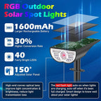 TOBUSA Solar Spot Lights Outdoor Waterproof, RGB Solar Color Changing Lights - Image 2