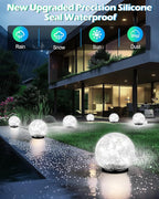 Coroor Garden Solar Ball Lights Outdoor Waterproof, 80 LED Cracked Glass Globe - Image 4