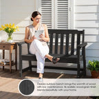 Ciokea 49" Heavy Duty Outdoor Bench Set of 2, HDPE Weatherproof Garden Bench - Image 5