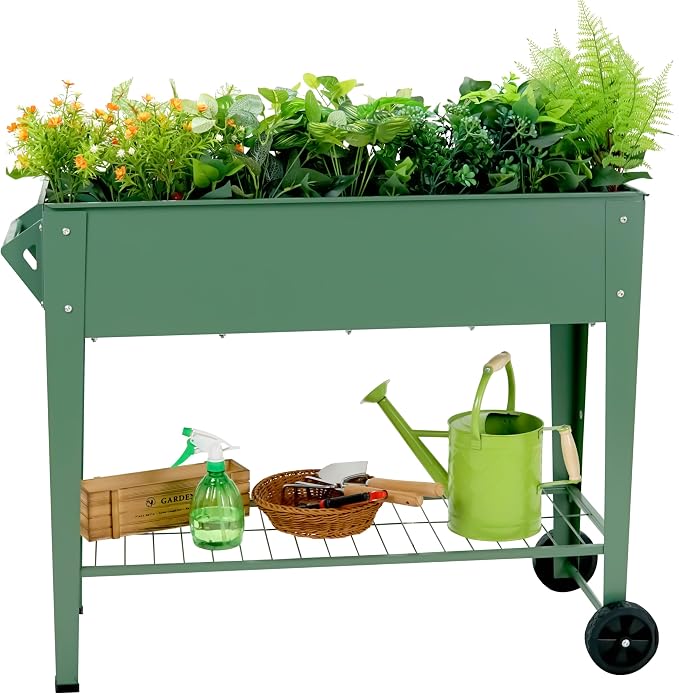 Raised Garden Bed with Legs and Wheels Removable by Unknown