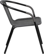 EMMA + OLIVER Set of 2 Modern Rattan Indoor/Outdoor Stack Chairs, Stacking - Image 8