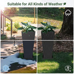 Tall Outdoor Planters Set of 2, 26 inch Tall Planters - Image 7