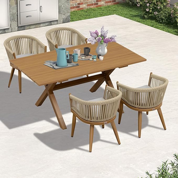 PURPLE LEAF 5 Pieces Outdoor Dining Set by PURPLELEAF