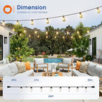 addlon 25FT LED Outdoor String Lights Waterproof Patio Lights - Image 6