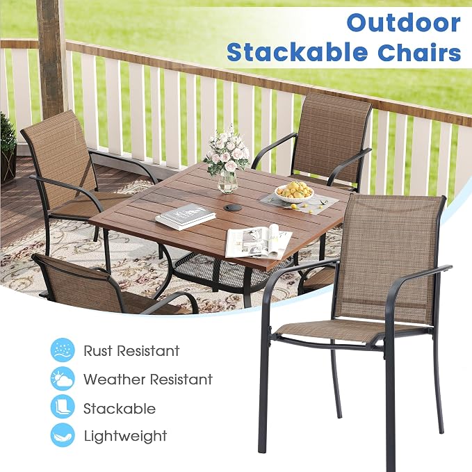 VICLLAX Patio Dining Set for 8, Outdoor Furniture Set Includes 53" Round Patio - Image 7
