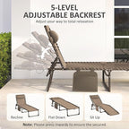 Outsunny Chaise Lounge Chair Outdoor, 5-Position Adjustable Sun Tanning Chair - Image 4