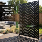 Metal Privacy Screen Outdoor – 6FT Freestanding Decorative Steel Panel - Image 8