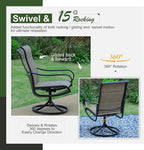 Sophia & William 7 Pieces Patio Dining Set Outdoor Metal Furniture Set - Image 4