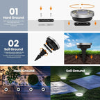 SOLPEX 10 Pack Solar Ground Lights Outdoor Waterproof, Solar Powered Pathway - Image 4