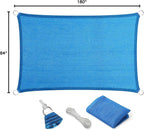 Eden's Decor Straight Flat-Edged Sun Shade Sail Rectangular 7' x 15' Blue - Image 9