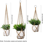 YIBOT 3 Pack Macrame Plant Hanger Indoor Hanging Planter Basket - Image 3