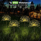Solar Outdoor Warm White Garden Lights, 4 Pack Firework - Image 4