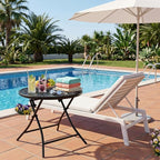 TeoKJ Folding Small Outdoor Side Tables, Anti Rust Small Patio Table Round - Image 2