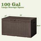 Flamaker Outdoor Storage Box 100 Gallon Waterproof Resin Deck Box Delivery - Image 5