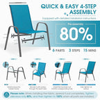 Outdoor Stackable Chairs Set of 4, Stacking Patio Chairs - Image 5