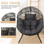 Vongrasig Wicker Egg Chair PE Rattan Chair - Image 4