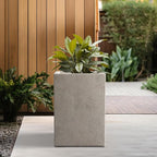 Kante 15.7" H Tall Rectangular Concrete Planters, Outdoor Indoor Lightweight - Image 3
