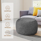 Round Pouf Ottoman Foot Rest, 29 X 18Inch Floor Poufs Footstool, A Round Modern - Image 8