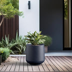 Kante 15.3" Dia Round Concrete Planter, Outdoor Indoor Large Plant Pots - Image 4