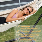 ZEAN Handwoven Hammock by Thick Cotton Rope XL Two Person Hammock - Image 4