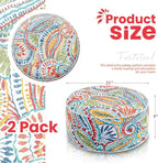 Juexica 2 Pack Outdoor/Indoor Inflatable Ottoman 21 x 9 Inch Paisley All - Image 2