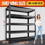 78" H Garage Shelving Heavy Duty Storage Shelves, Adjustable Metal Shelving Unit - Image 3