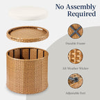 Best Choice Products Round Wicker Ottoman, Additional Seating, Side Table - Image 7