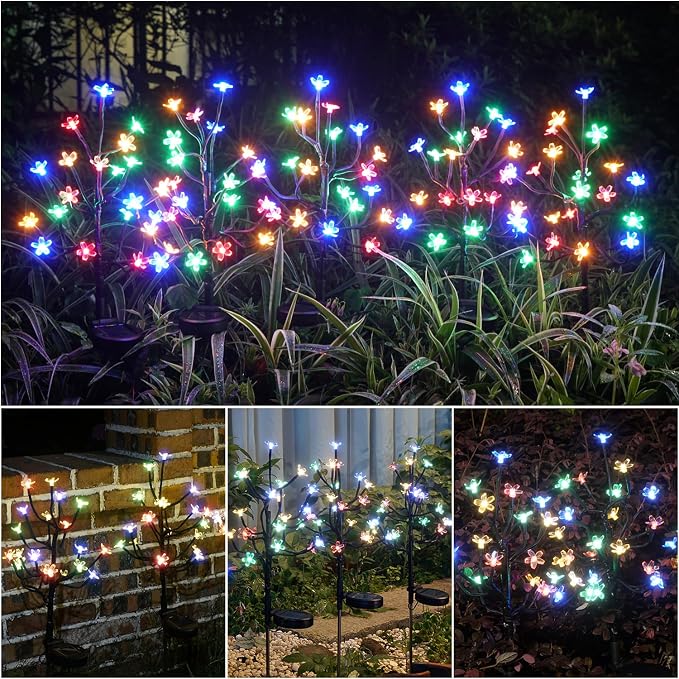 Solar Garden Lights Waterproof, Solar Lights Outdoor Decorative 4Pack, 80Led - Image 7