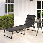 Outsunny Chaise Lounge Chair Outdoor, 5-Position Adjustable Sun Tanning Chair - Image 8