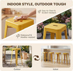 Shahoo 30 Inches Metal Bar Stools Counter Height Stackable Backless Stools - Image 5