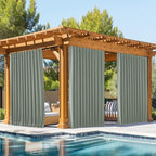 NICETOWN 2 Panels Outdoor Curtains Waterproof Pocket & Back Tab on Top & Bottom by NICETOWN