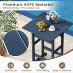 Tangkula 3-Piece Patio HDPE Bar Set, 2 Bar Height Adirondack Armchairs w/Square - Image 4