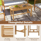 Tangkula 36” Patio Coffee Table, Solid Wood Coffee Table - Image 6