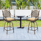 VINGLI Outdoor Swivel Bar Stools Set of 2, Cast Aluminum All-Weather Patio Bar - Image 7