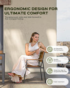 Outdoor Dining Chairs Set of 2, HDPS + Aluminum Patio Dining Chairs - Image 3