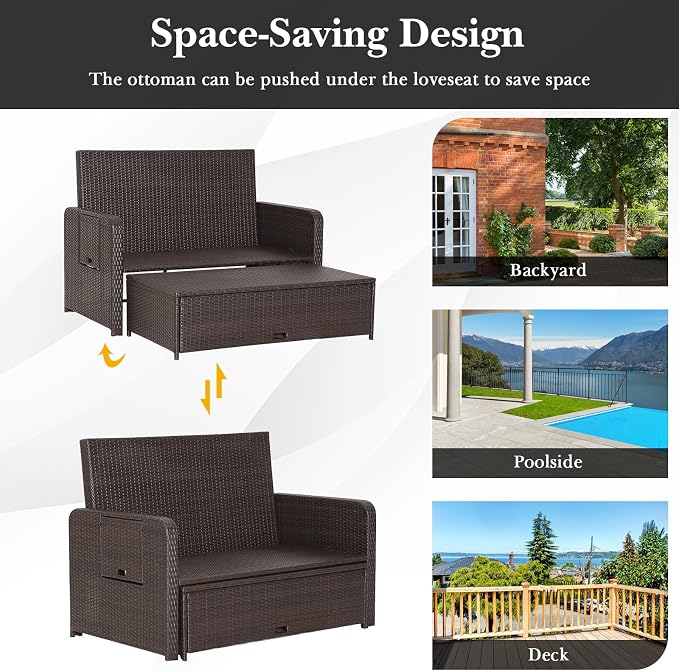 RELAX4LIFE Wicker Patio Outdoor Daybed - Image 7