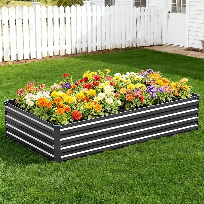 Vengarus 8x2x1FT Galvanized Raised Garden Bed Kit, Outdoor Metal Planter Box - Image 8
