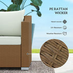 Outsunny 3 Seater Patio Sofa, Wicker Sofa - Image 4