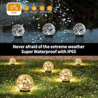 Solar Globe Lights Outdoor Waterproof-Solar Balls Garden-Cracked Glass Ball - Image 4