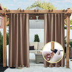 NICETOWN 2 Panels Weighted Blackout Curtains Patio Waterproof Outdoor Curtains - Image 9
